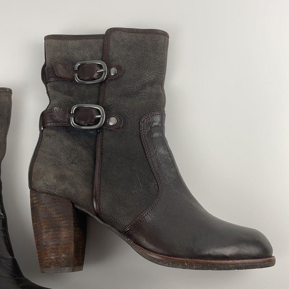 Naya | 3.5” heel Lightning Blue Grey Leather Bootie Edgy Punk Goth Romantic 10.5 - Picture 6 of 14